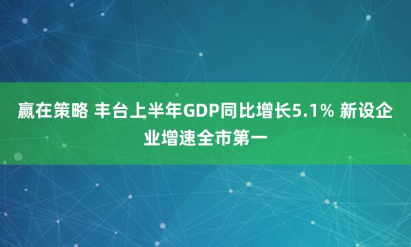 赢在策略 丰台上半年GDP同比增长5.1% 新设企业增速全市第一