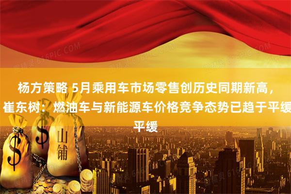 杨方策略 5月乘用车市场零售创历史同期新高， 崔东树：燃油车与新能源车价格竞争态势已趋于平缓