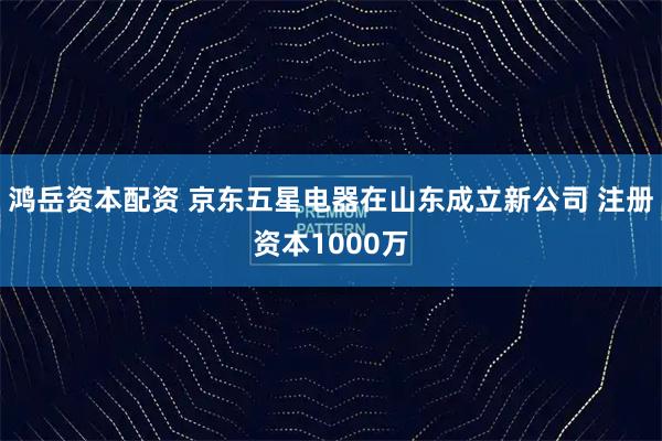 鸿岳资本配资 京东五星电器在山东成立新公司 注册资本1000万